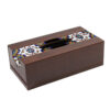 Handcrafted Persian Wooden Tissue Box with Geometric Design