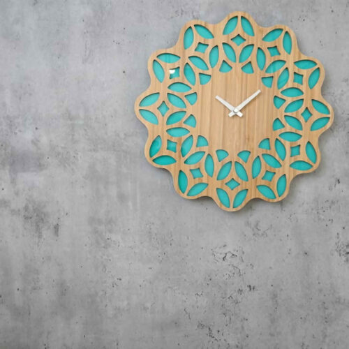 Handcrafted Persian Wooden Wall Clock