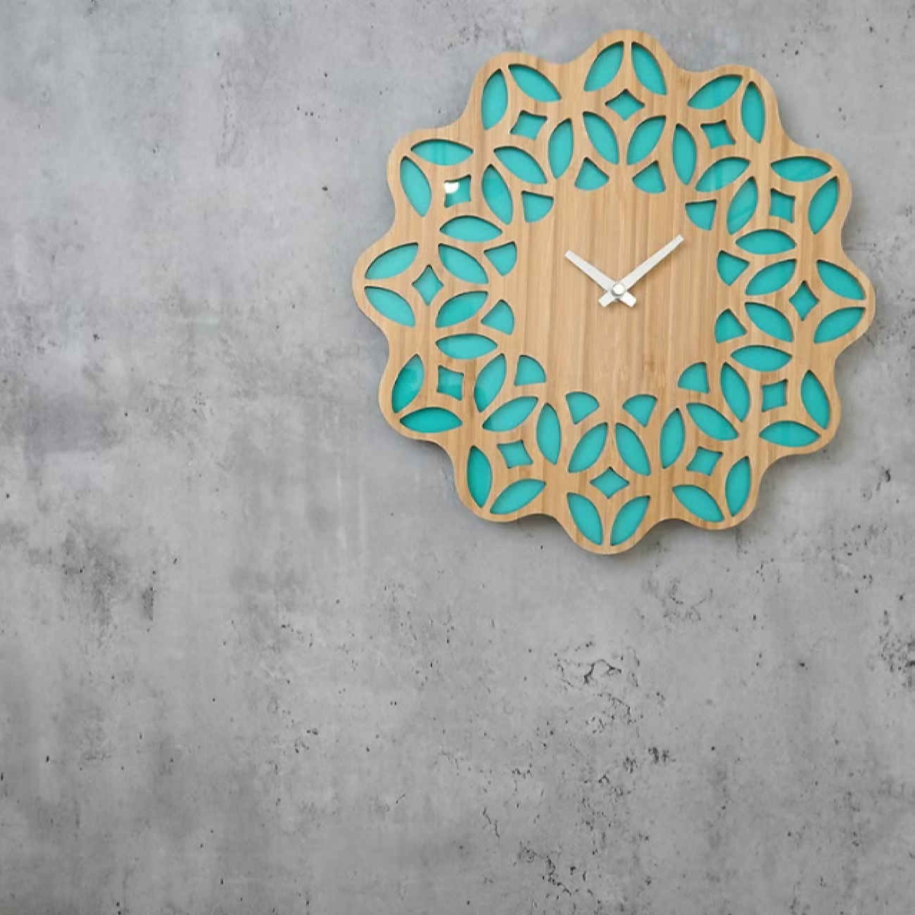 Handcrafted Persian Wooden Wall Clock