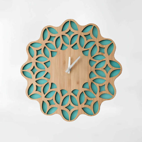 Handcrafted Persian Wooden Wall Clock