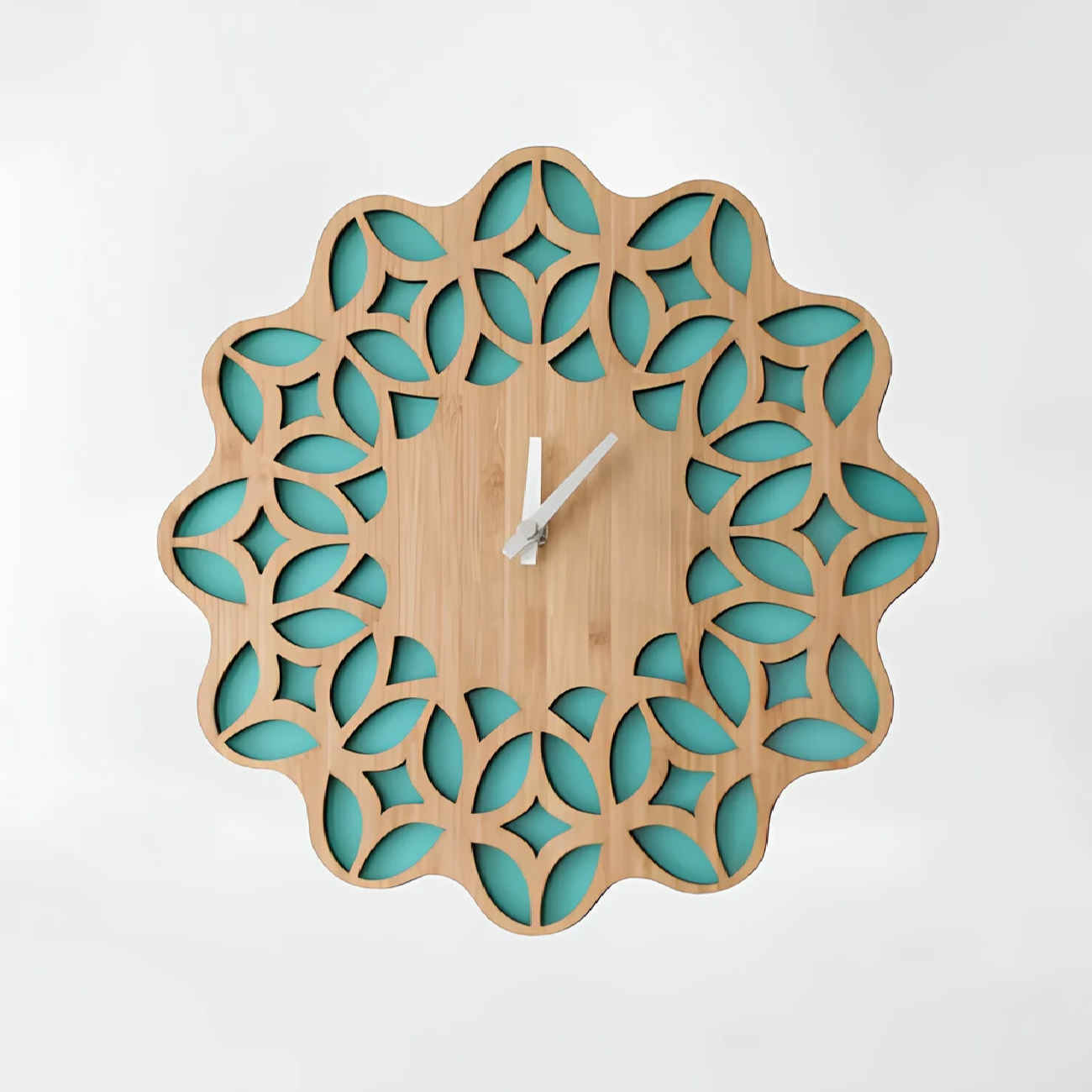 Handcrafted Persian Wooden Wall Clock