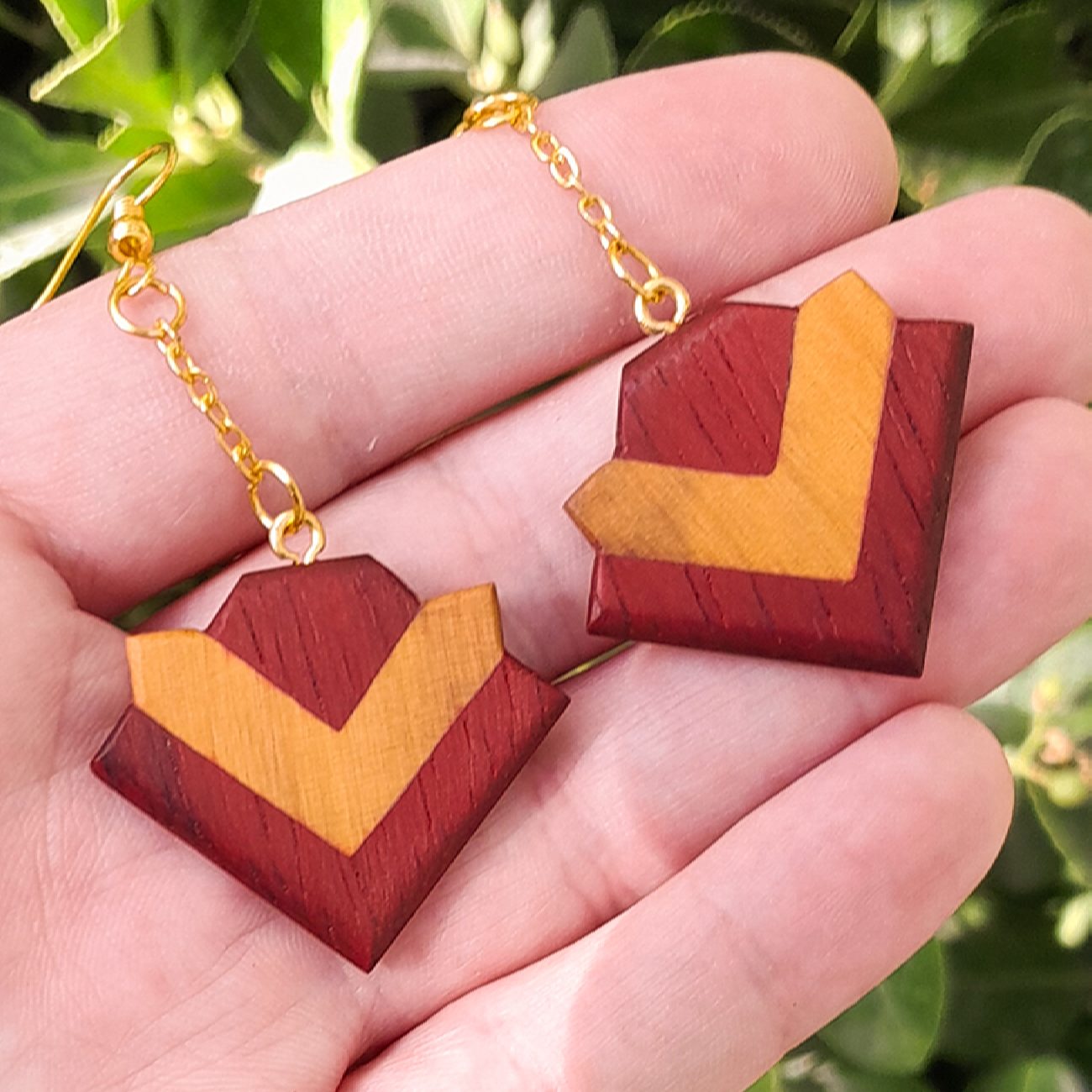 Handcrafted Wooden Earrings Made from Rosewood & Boxwood