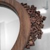 Handcrafted Wooden Mirror Frame with Matching Candlesticks Set