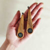 Handmade Women's Wooden Earrings with Patteh Embroidery Design