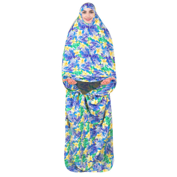 Islamic Namaz Chador with Sleeves for Women with Floral Design