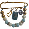 Islamic Pin Brooch Beaded for Newborn Baby Protection Heart & Evil Eye