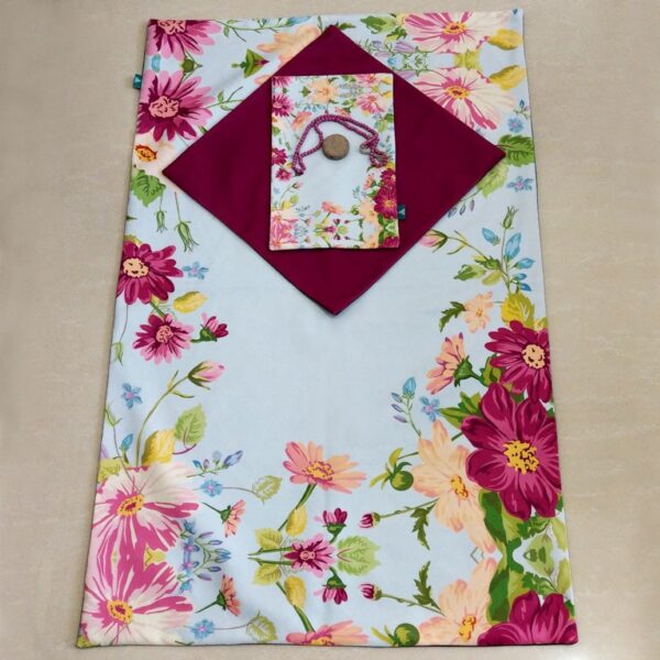 Islamic Velvet Thin Prayer Mat Janamaz Sajadah with Floral Design