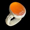 Islamic Yemeni Aqeeq Silver Ring for Men with Hirz of Imam Jawad
