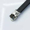 Leather Steel Bracelet in Tree Design Black