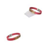 Leather Bracelet with Geometric Design in Pink