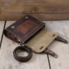 Luxurious Handcrafted Leather Shoulder Bag - Dark Brown