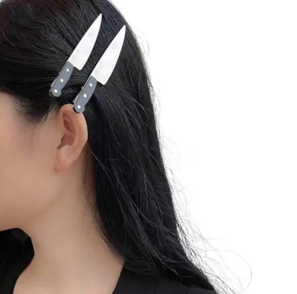 Lit Hair Clip in Knife Design Set of 2