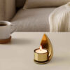 Luminous Golden Heritage Steel Candle Holder – Enhance Your Space