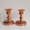 Luxury Persian Copper Mirror Frame and Candle Stand Set