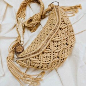 Macramé Shoulder Bag Handwoven Model Waist Pack