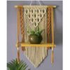 Macrame Wall Hanging Handcrafted Tapestry Art Bohemian with Shelf