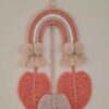 Macrame Wall Hanging Tapestry Art with Rainbow Design