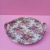 Melamine Serving Tray Durable & Lightweight Floral Pink