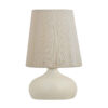 Metal Table Lamp Handcrafted with Fabric Shade in Milky