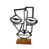 Minimalist Art Sculpture Metal Cubism Face