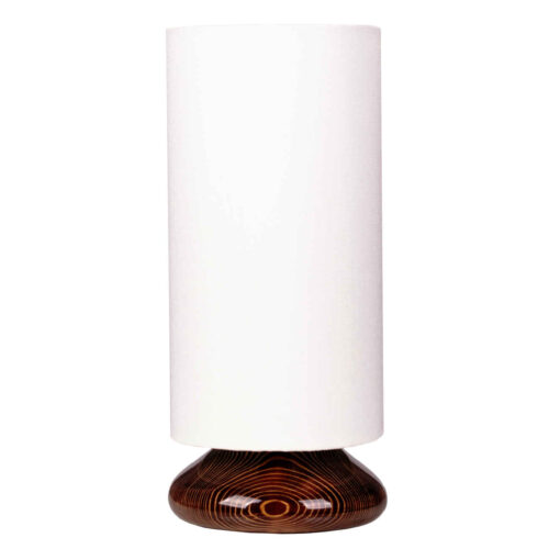 Minimalist Wooden Cylinder Table Lamp with White  Shade