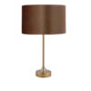 Accent Table Lamp with Drum Shade Design in Brown