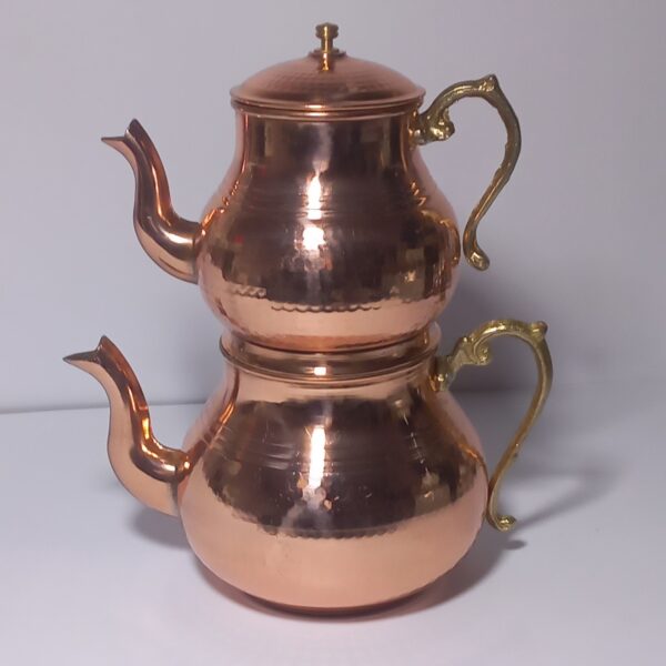 Persian Copper Double Teapot Durable & Hammered Dilara