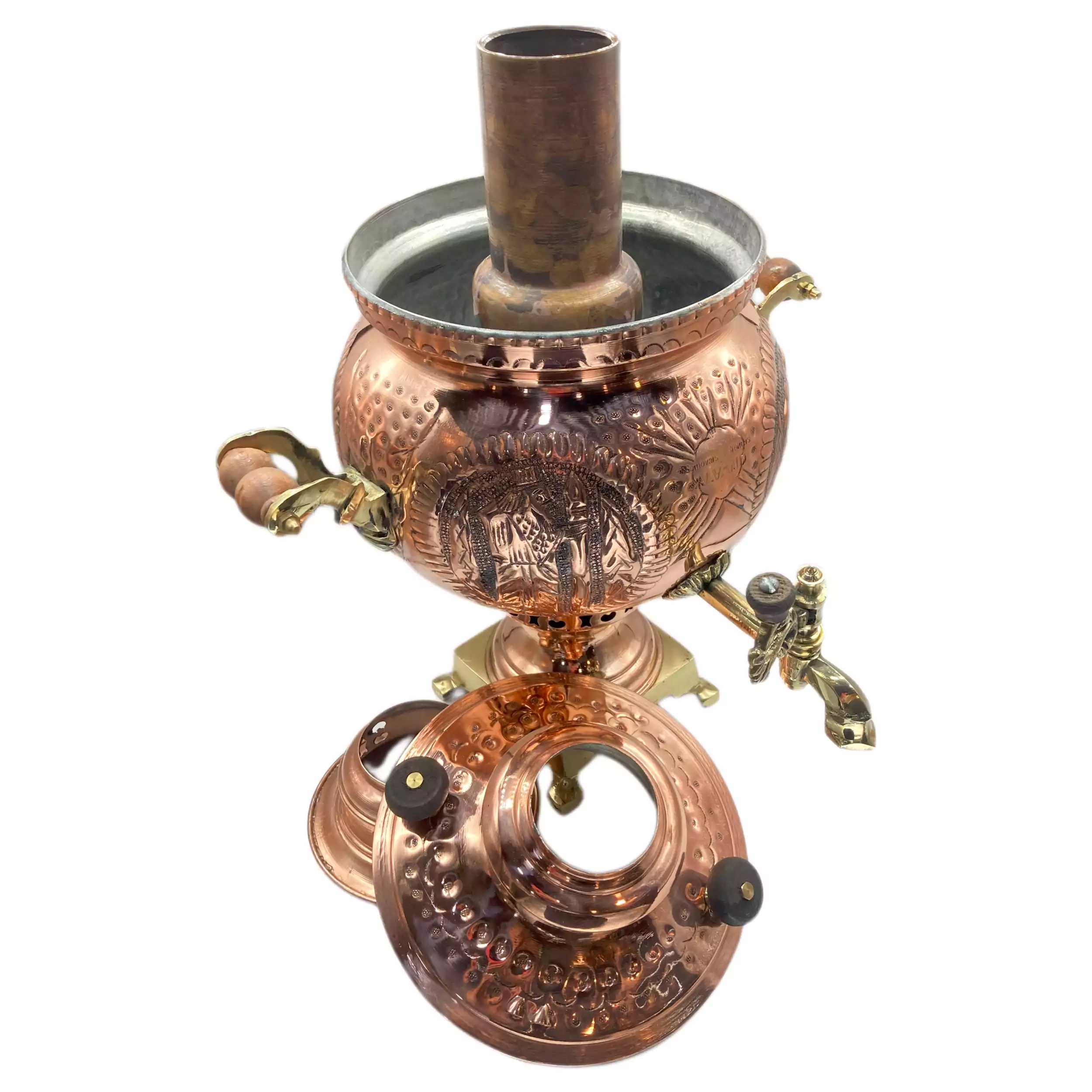 Persian Copper Samovar Decorative Charcoal Tea Maker 6-Liter