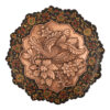 Persian Decorative Copper Engraved Wall Plate Traditional in Birds & Flowers Design