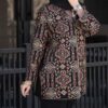 Persian Embroidered Manto with Geometric Design for Women