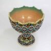 Persian Footed Pottery Sugar Bowl in Minakari Enameled