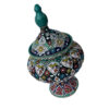 Persian Footed Sugar Bowl in Minakari Enameled with Lid