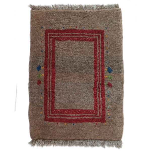 Persian Gabbeh Rug with Wool Handwoven in Shiraz Bordered