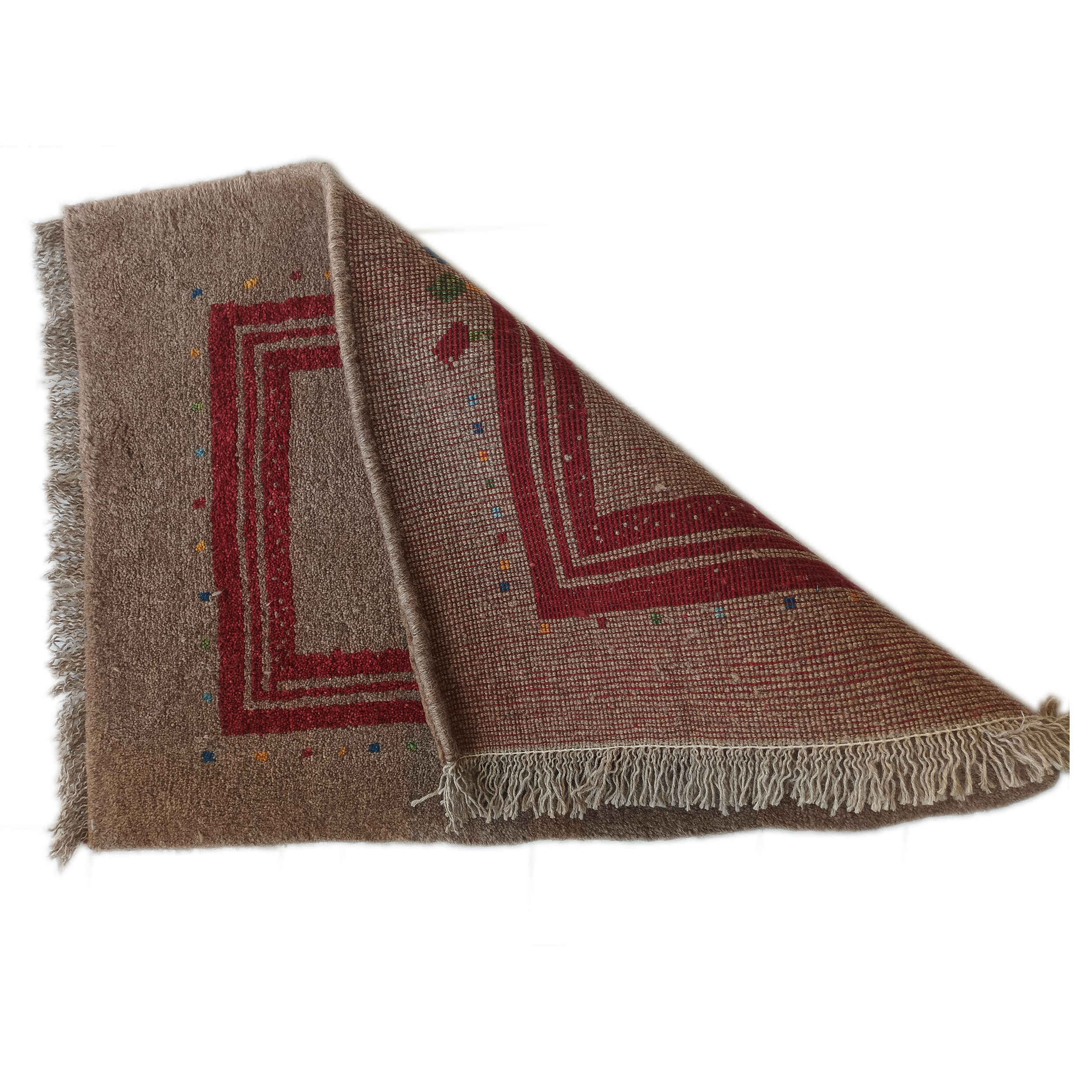Persian Gabbeh Rug with Wool Handwoven in Shiraz Bordered