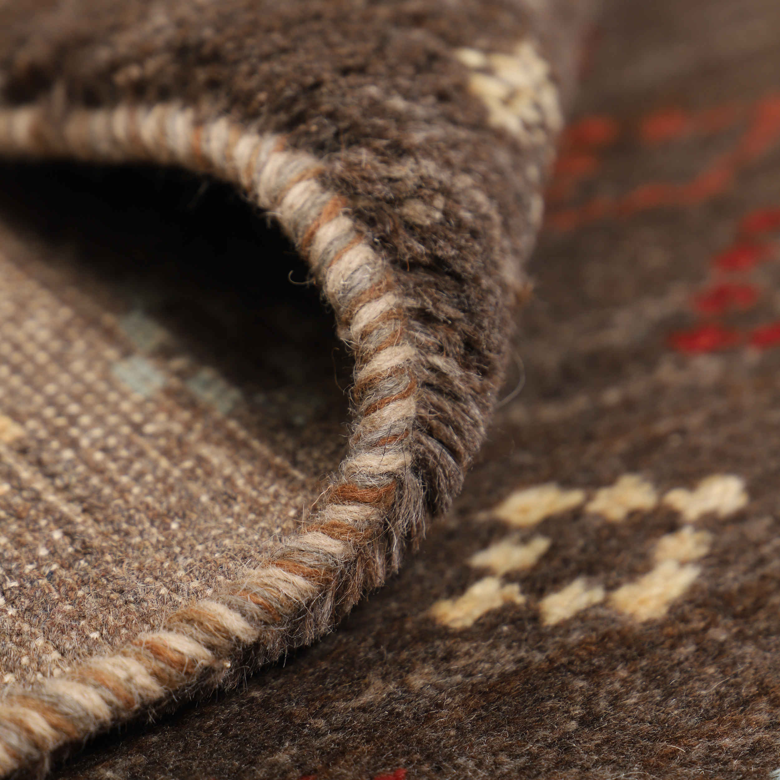 Persian Gabbeh Rug with Wool Original Handwoven in Fars Geometric