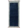 Persian Gabbeh Runner Rug with Wool Handwoven in Fars Bordered Navy Blue
