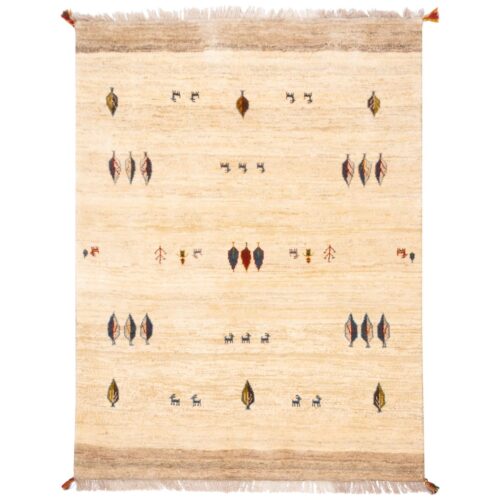 Persian Gabbeh Wool Rug Authentic Handwoven in Fars Animal & Tree Motifs