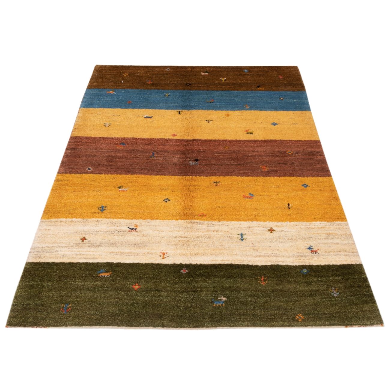 Persian Gabbeh Wool Rug Genuine Handwoven in Fars Animal Motifs