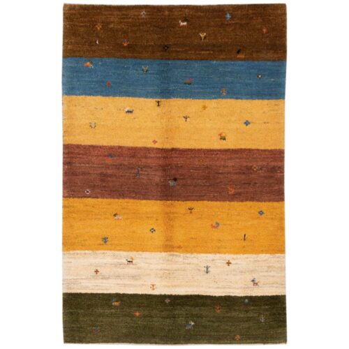 Persian Gabbeh Wool Rug Genuine Handwoven in Fars Animal Motifs