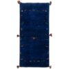 Persian Gabbeh Wool Runner Rug Handwoven in Fars Animal Motifs Navy Blue
