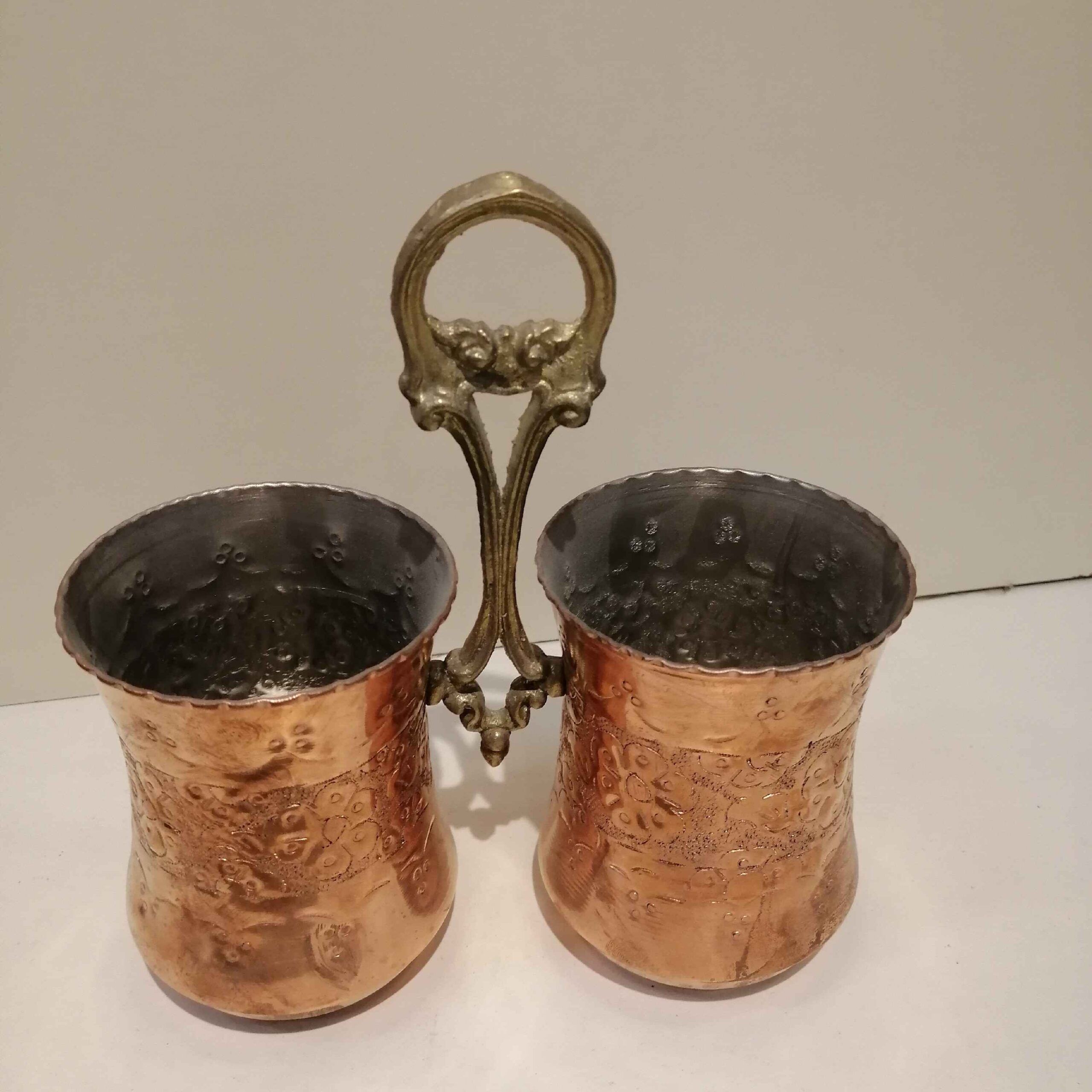 Persian Hammered Copper Utensil Holder Traditional Kitchen Accessory