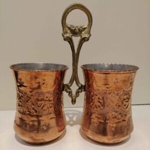 Persian Hammered Copper Utensil Holder Traditional Kitchen Accessory
