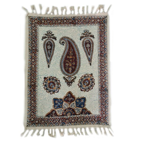 Persian Hand Block Printed Tablecloth Traditional Kalamkari in Isfahan
