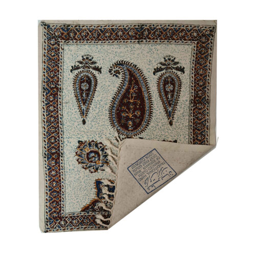 Persian Hand Block Printed Tablecloth Traditional Kalamkari in Isfahan
