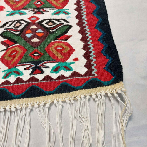 Persian Kilim Rug Authentic Handwoven Geometric Red