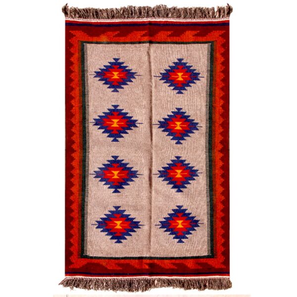 Persian Kilim Rug with Wool Handwoven in Fars Qashqai Red