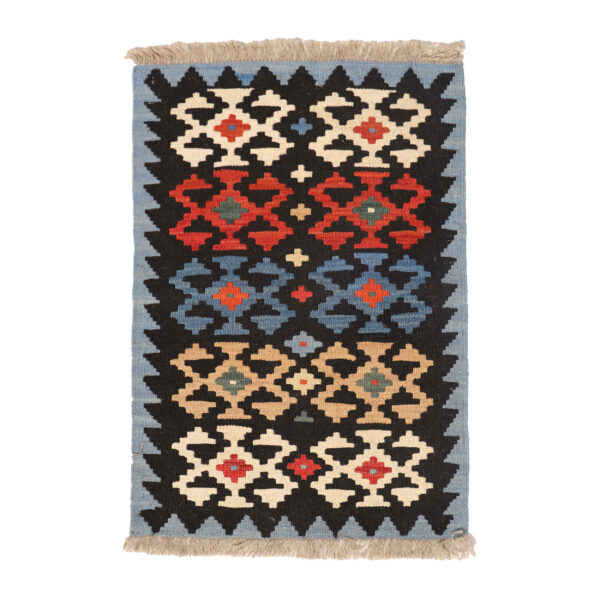 Persian Kilim Rug with Wool Original Handwoven in Fars Geometric