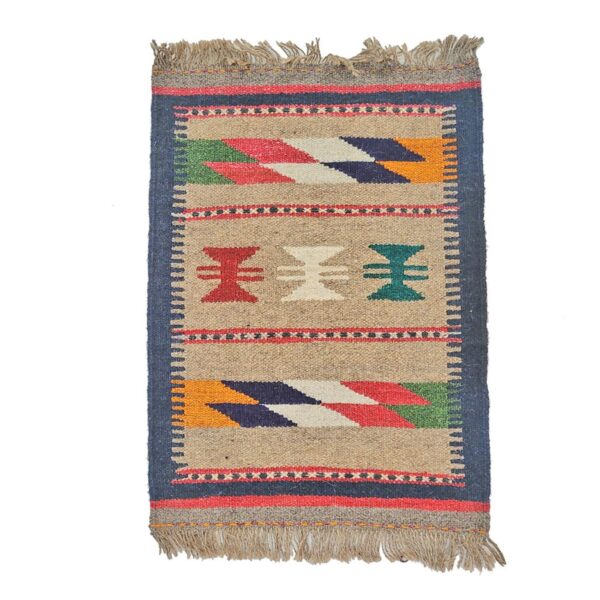 Persian Kilim Wool Rug Genuine Handwoven in Shiraz Geometric
