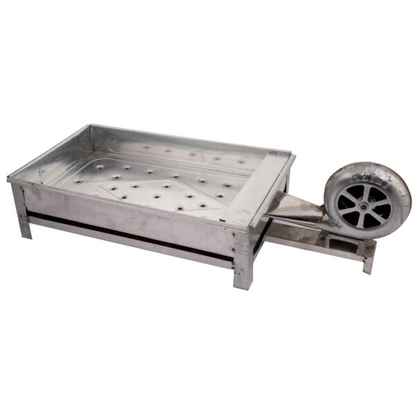 Persian Mangal Portable Charcoal Grill with Manual Fan for Outdoor Cooking