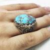 Persian Neyshabur Turquoise Silver Ring for Men
